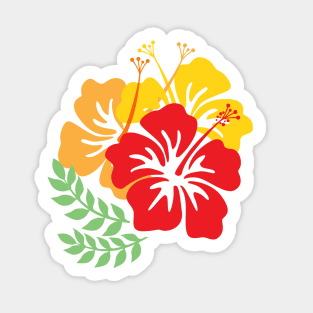 Vintage Hawaiian 1950's Tropical Hibiscus Colorful Flowers Bouquet Sticker